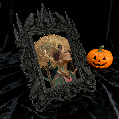 Fan-favorite Gothic Dark-style Photo Frame | Dark Academia Poetry Reading Corner Decor, Photo Ornament, Wall-mountable & Tabletop, Lightweig