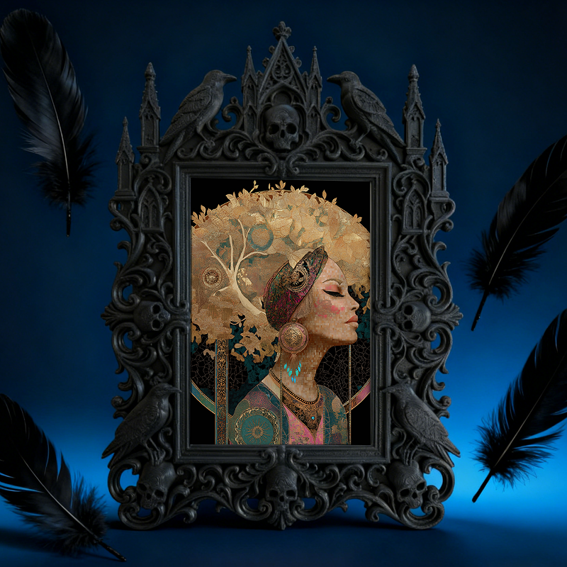 Fan-favorite Gothic Dark-style Photo Frame | Dark Academia Poetry Reading Corner Decor, Photo Ornament, Wall-mountable & Tabletop, Lightweig