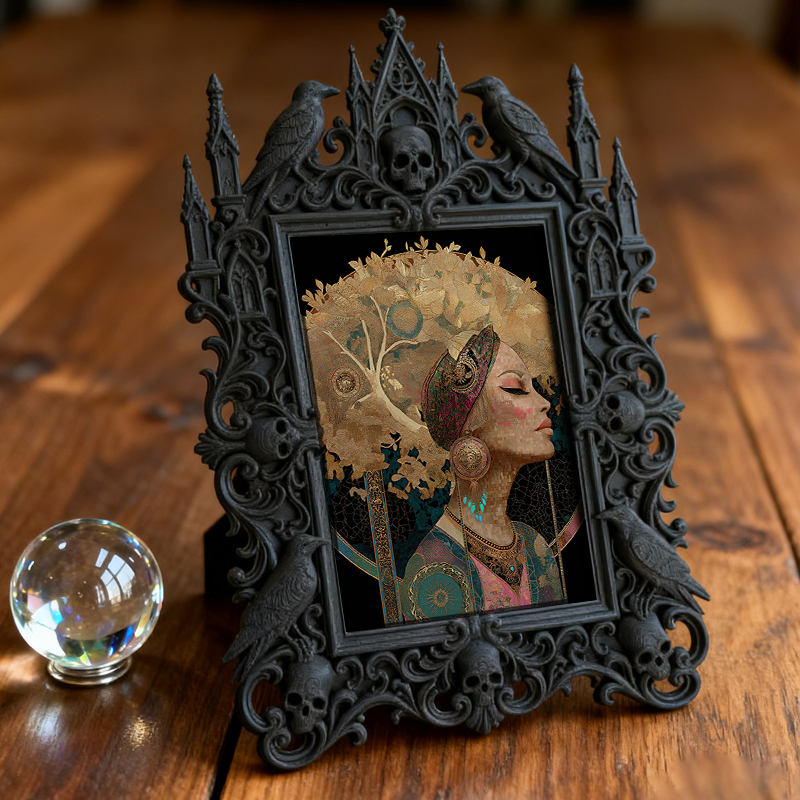 Fan-favorite Gothic Dark-style Photo Frame | Dark Academia Poetry Reading Corner Decor, Photo Ornament, Wall-mountable & Tabletop, Lightweig