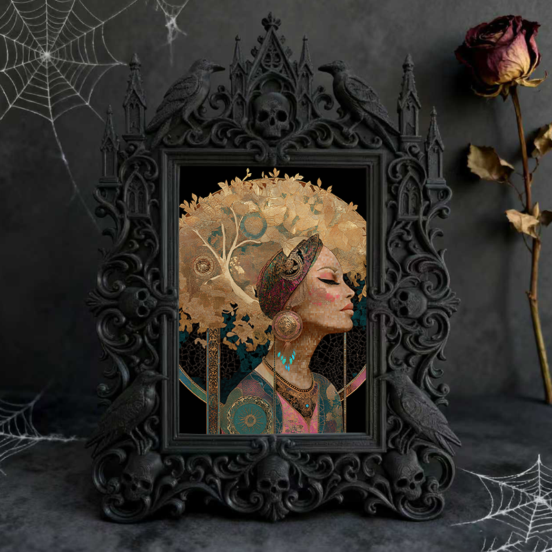Fan-favorite Gothic Dark-style Photo Frame | Dark Academia Poetry Reading Corner Decor, Photo Ornament, Wall-mountable & Tabletop, Lightweig