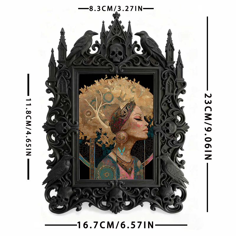 Fan-favorite Gothic Dark-style Photo Frame | Dark Academia Poetry Reading Corner Decor, Photo Ornament, Wall-mountable & Tabletop, Lightweig