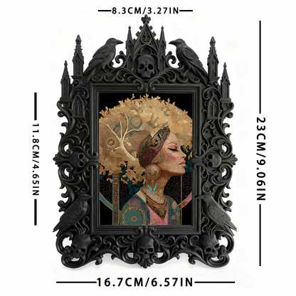 Fan-favorite Gothic Dark-style Photo Frame | Dark Academia Poetry Reading Corner Decor, Photo Ornament, Wall-mountable & Tabletop, Lightweig