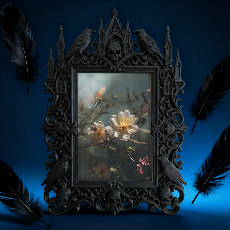 Crowd-pleasing Gothic Dark-style Photo Frame | Gothic Skate Park Photo Booth Decor, Photo Ornament, Dual-use Display, Retro Plastic Frame