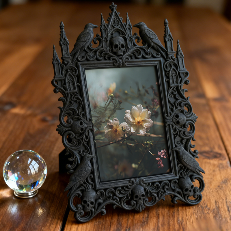 Crowd-pleasing Gothic Dark-style Photo Frame | Gothic Skate Park Photo Booth Decor, Photo Ornament, Dual-use Display, Retro Plastic Frame