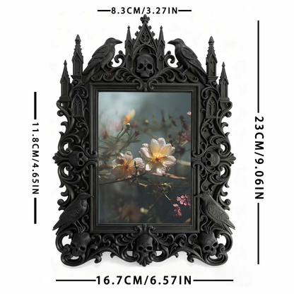 Crowd-pleasing Gothic Dark-style Photo Frame | Gothic Skate Park Photo Booth Decor, Photo Ornament, Dual-use Display, Retro Plastic Frame