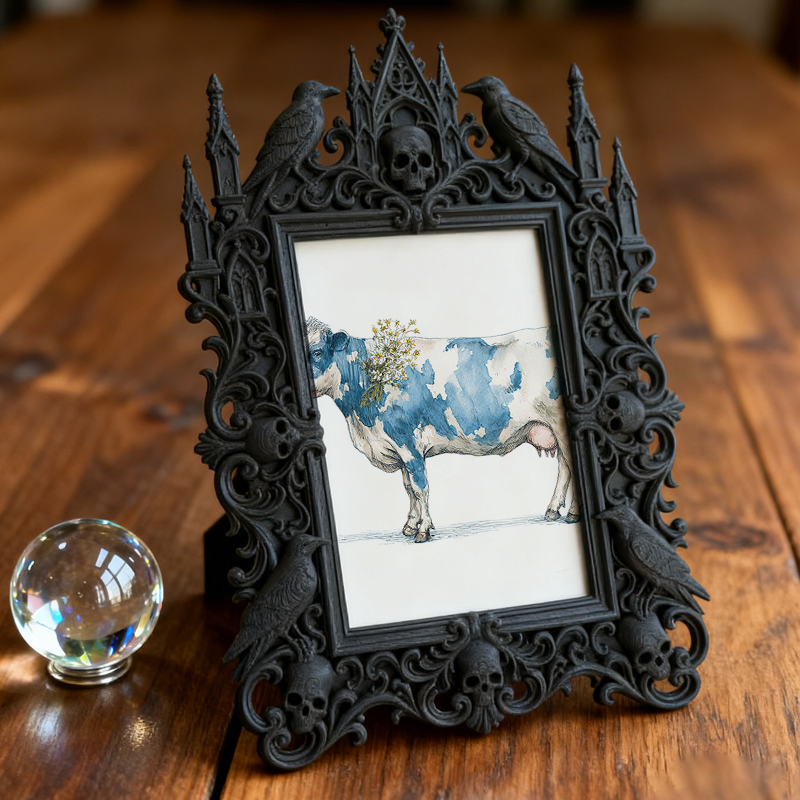 Bestselling Gothic Dark-style Photo Frame | Horror Movie Themed Sleepover Decor, Photo Ornament, Wall/Table Dual-use, Eco-friendly Frame