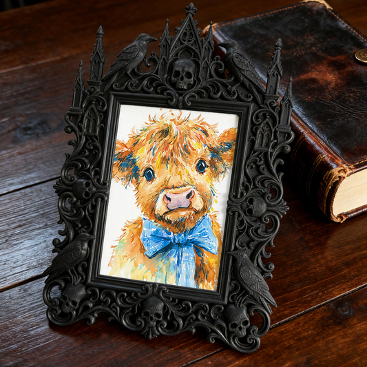 Trending Gothic Dark-style Photo Frame | Gothic Vintage Brooch Shop Window Decor, Photo Ornament, Wall-mountable & Tabletop, Slim Frame