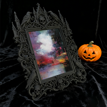 Must-buy Gothic Dark-style Photo Frame | Dark Floral Funeral Memorial Corner Decor, Photo Ornament, Dual-use Display, Sturdy Frame