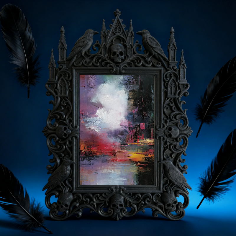 Must-buy Gothic Dark-style Photo Frame | Dark Floral Funeral Memorial Corner Decor, Photo Ornament, Dual-use Display, Sturdy Frame