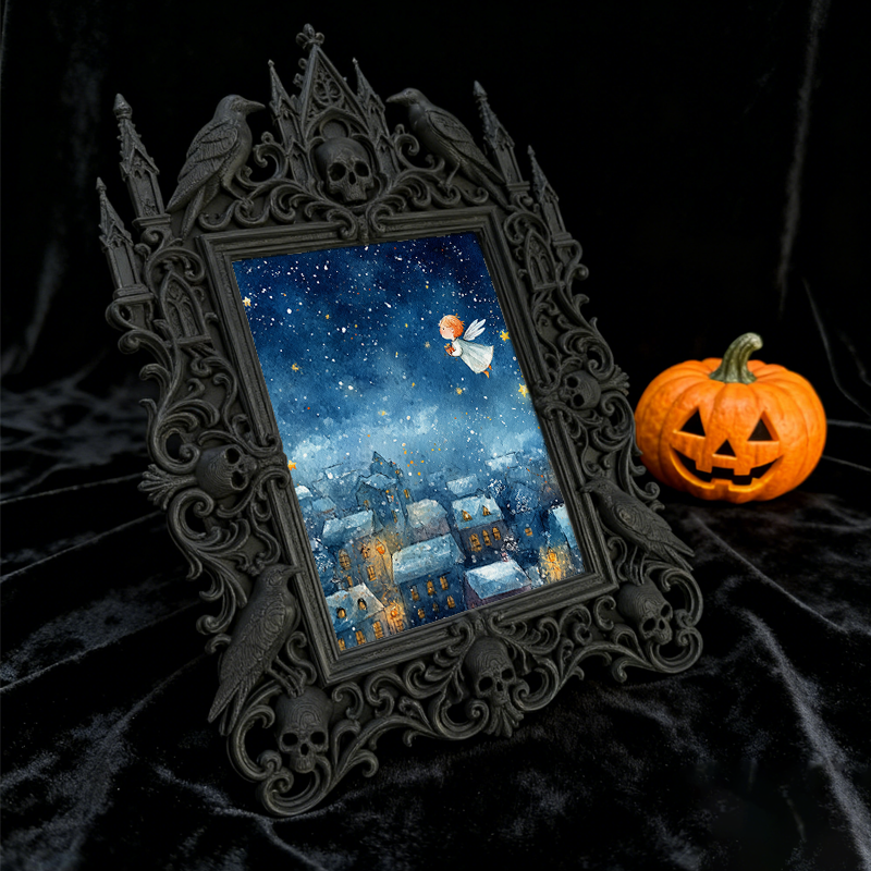 Exclusive-release Gothic Dark-style Photo Frame | Vampire Cosplay Photoshoot Backdrop Decor, Photo Ornament, Wall-mountable & Tabletop, Coll