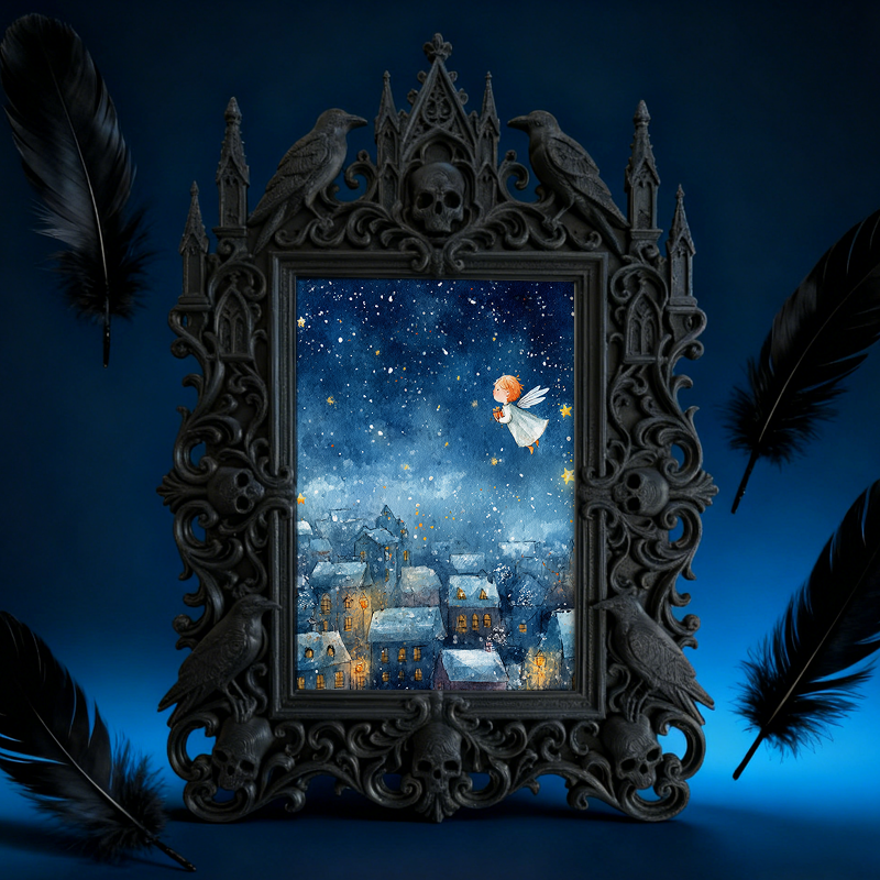 Exclusive-release Gothic Dark-style Photo Frame | Vampire Cosplay Photoshoot Backdrop Decor, Photo Ornament, Wall-mountable & Tabletop, Coll