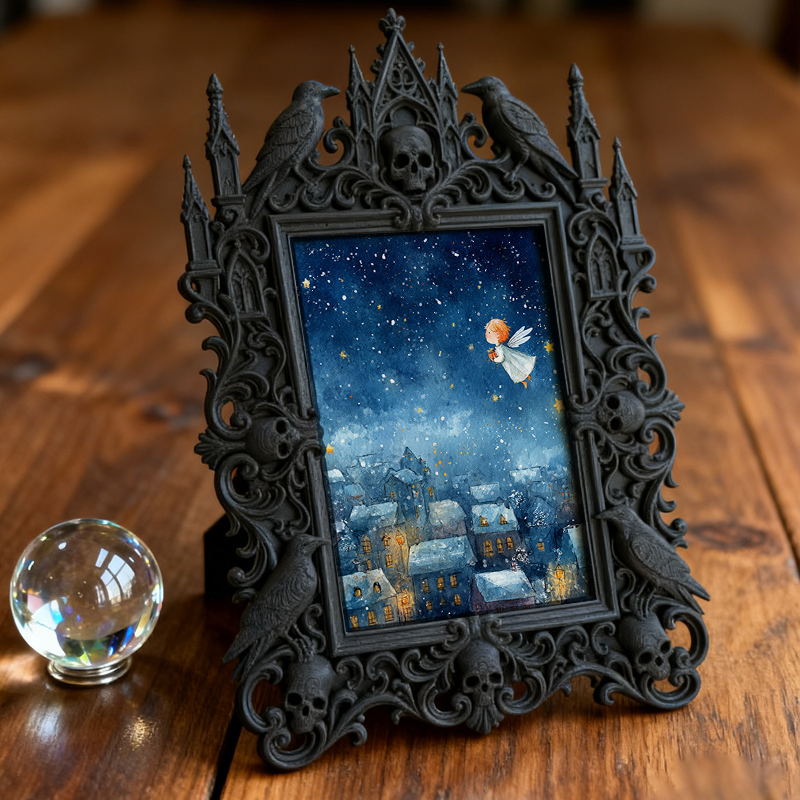 Exclusive-release Gothic Dark-style Photo Frame | Vampire Cosplay Photoshoot Backdrop Decor, Photo Ornament, Wall-mountable & Tabletop, Coll