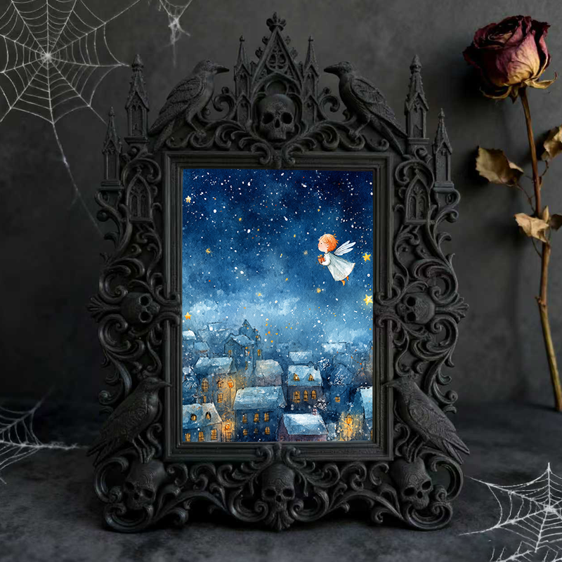 Exclusive-release Gothic Dark-style Photo Frame | Vampire Cosplay Photoshoot Backdrop Decor, Photo Ornament, Wall-mountable & Tabletop, Coll