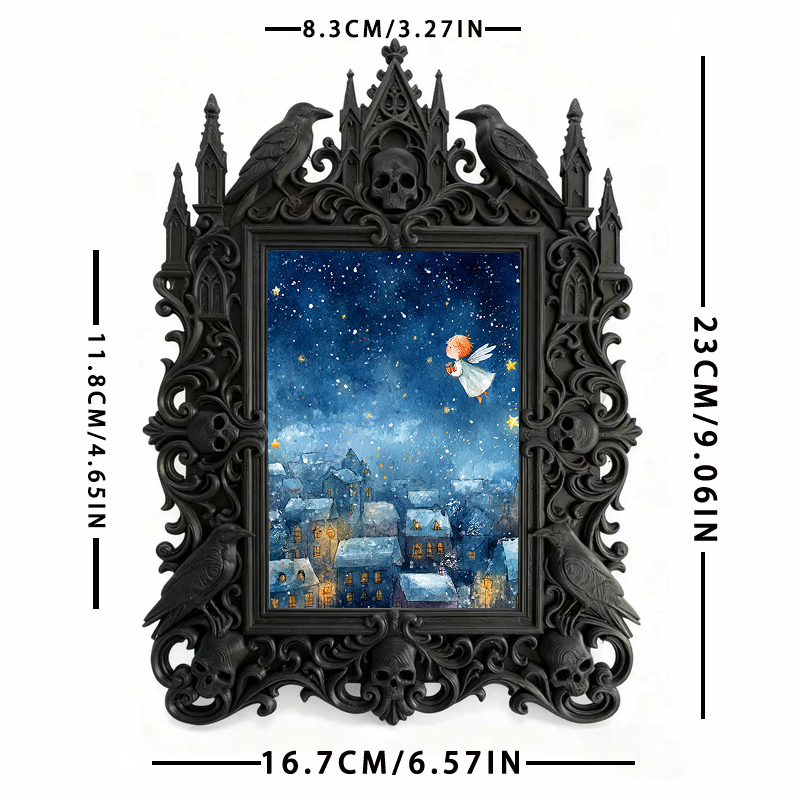 Exclusive-release Gothic Dark-style Photo Frame | Vampire Cosplay Photoshoot Backdrop Decor, Photo Ornament, Wall-mountable & Tabletop, Coll