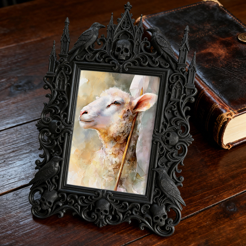 Chic Gothic Dark-style Photo Frame | Gothic Eyelash Extension Studio Decor, Photo Ornament, Wall-mountable & Tabletop, High-gloss Frame