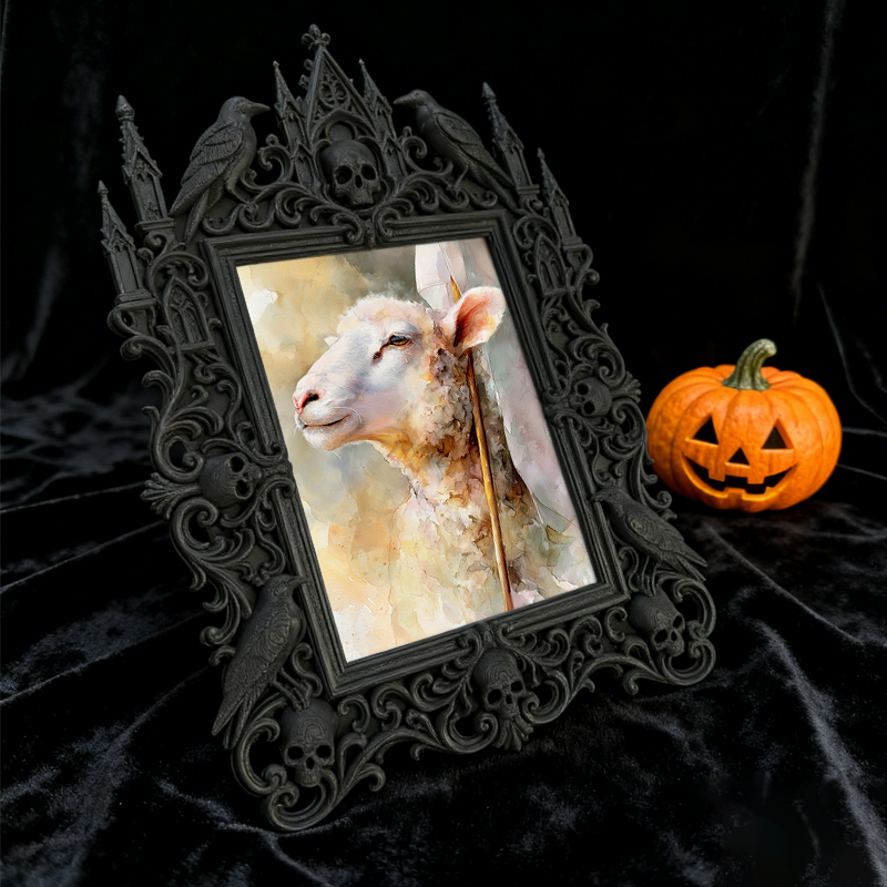 Chic Gothic Dark-style Photo Frame | Gothic Eyelash Extension Studio Decor, Photo Ornament, Wall-mountable & Tabletop, High-gloss Frame