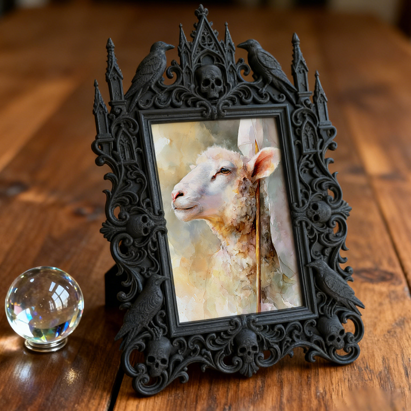 Chic Gothic Dark-style Photo Frame | Gothic Eyelash Extension Studio Decor, Photo Ornament, Wall-mountable & Tabletop, High-gloss Frame