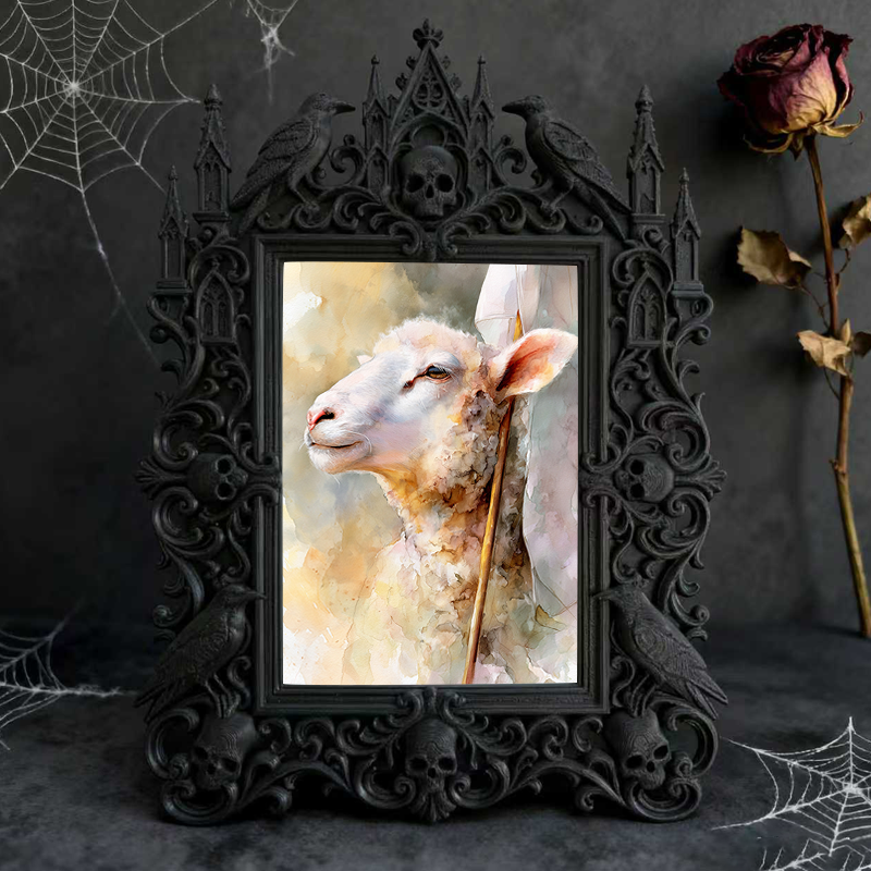 Chic Gothic Dark-style Photo Frame | Gothic Eyelash Extension Studio Decor, Photo Ornament, Wall-mountable & Tabletop, High-gloss Frame