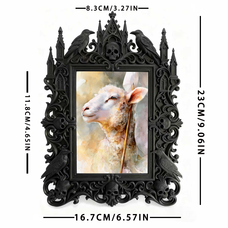 Chic Gothic Dark-style Photo Frame | Gothic Eyelash Extension Studio Decor, Photo Ornament, Wall-mountable & Tabletop, High-gloss Frame