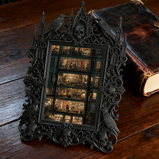 Edgy Gothic Dark-style Photo Frame | Punk Rock Band Album Release Party Decor, Photo Ornament, Dual-use Display, Minimalist Frame