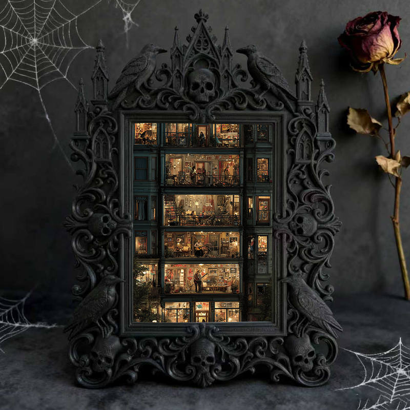 Edgy Gothic Dark-style Photo Frame | Punk Rock Band Album Release Party Decor, Photo Ornament, Dual-use Display, Minimalist Frame