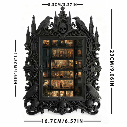 Edgy Gothic Dark-style Photo Frame | Punk Rock Band Album Release Party Decor, Photo Ornament, Dual-use Display, Minimalist Frame