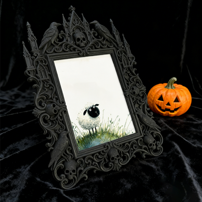 Elegant Gothic Dark-style Photo Frame | Dark Calligraphy Wedding Invitation Display, Photo Ornament, Wall-mountable & Tabletop, Practical Fr