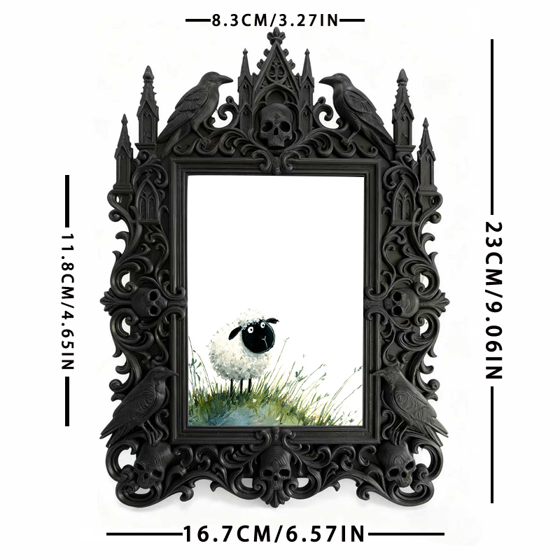 Elegant Gothic Dark-style Photo Frame | Dark Calligraphy Wedding Invitation Display, Photo Ornament, Wall-mountable & Tabletop, Practical Fr