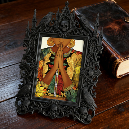 Rugged Gothic Dark-style Photo Frame | Gothic Motorcycle Club Lounge Decor, Photo Ornament, Dual-use Display, Wear-resistant Frame