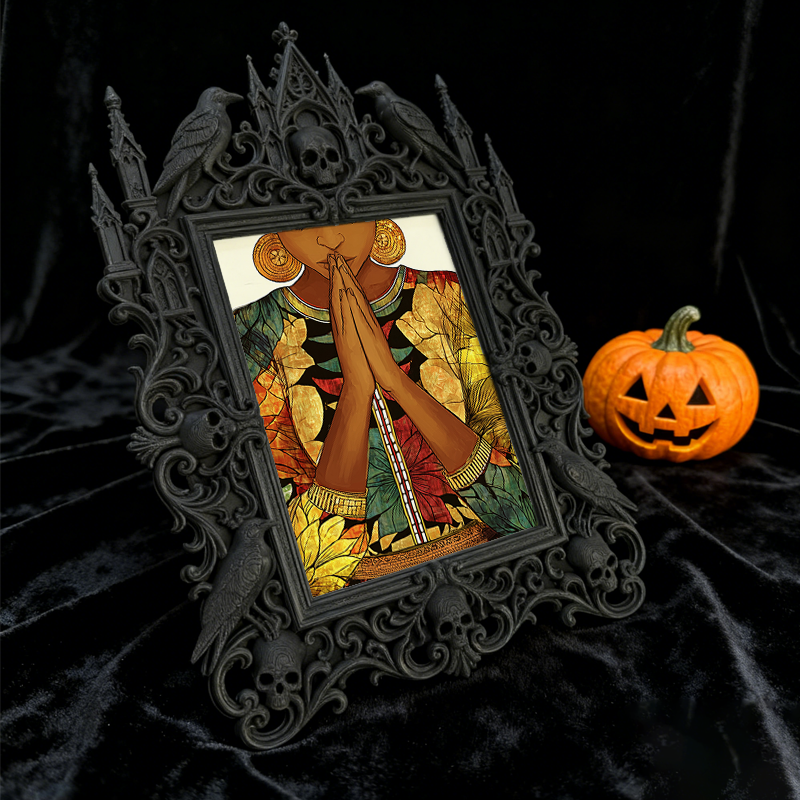 Rugged Gothic Dark-style Photo Frame | Gothic Motorcycle Club Lounge Decor, Photo Ornament, Dual-use Display, Wear-resistant Frame