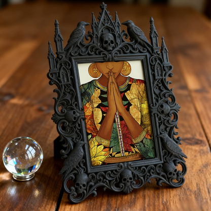 Rugged Gothic Dark-style Photo Frame | Gothic Motorcycle Club Lounge Decor, Photo Ornament, Dual-use Display, Wear-resistant Frame