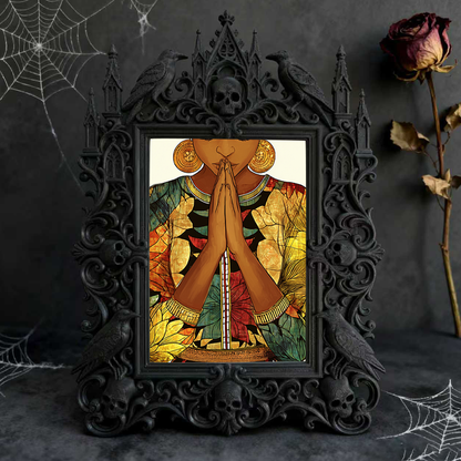 Rugged Gothic Dark-style Photo Frame | Gothic Motorcycle Club Lounge Decor, Photo Ornament, Dual-use Display, Wear-resistant Frame