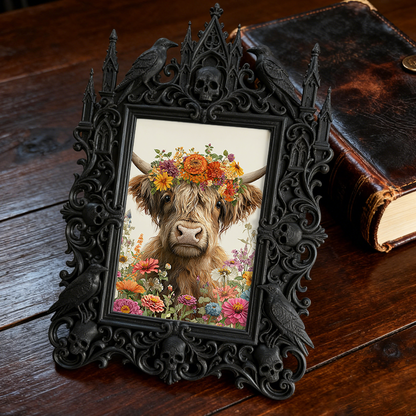 Refined Gothic Dark-style Photo Frame | Paranormal TV Show Set Decor, Photo Ornament, Wall-mountable & Tabletop, Elegant Frame