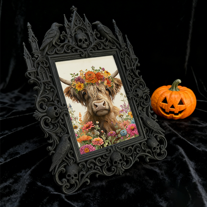Refined Gothic Dark-style Photo Frame | Paranormal TV Show Set Decor, Photo Ornament, Wall-mountable & Tabletop, Elegant Frame