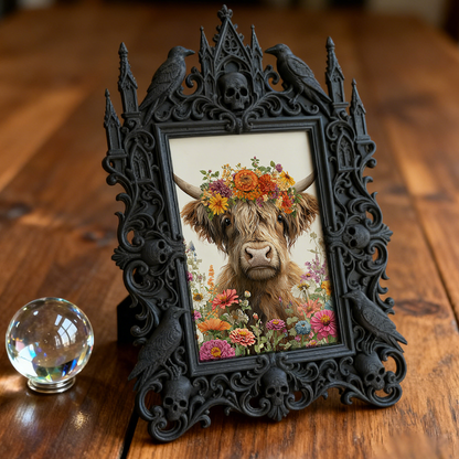Refined Gothic Dark-style Photo Frame | Paranormal TV Show Set Decor, Photo Ornament, Wall-mountable & Tabletop, Elegant Frame