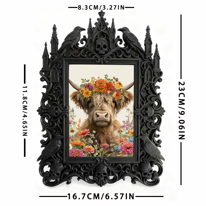 Refined Gothic Dark-style Photo Frame | Paranormal TV Show Set Decor, Photo Ornament, Wall-mountable & Tabletop, Elegant Frame