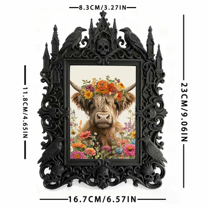 Refined Gothic Dark-style Photo Frame | Paranormal TV Show Set Decor, Photo Ornament, Wall-mountable & Tabletop, Elegant Frame