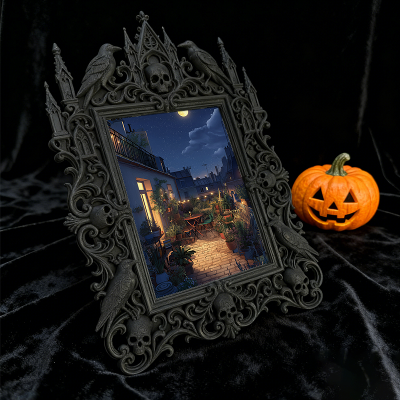 Collector-approved Gothic Dark-style Photo Frame | Horror Comic Book Signing Event Decor, Photo Ornament, Wall/Table Dual-use, Display-grade