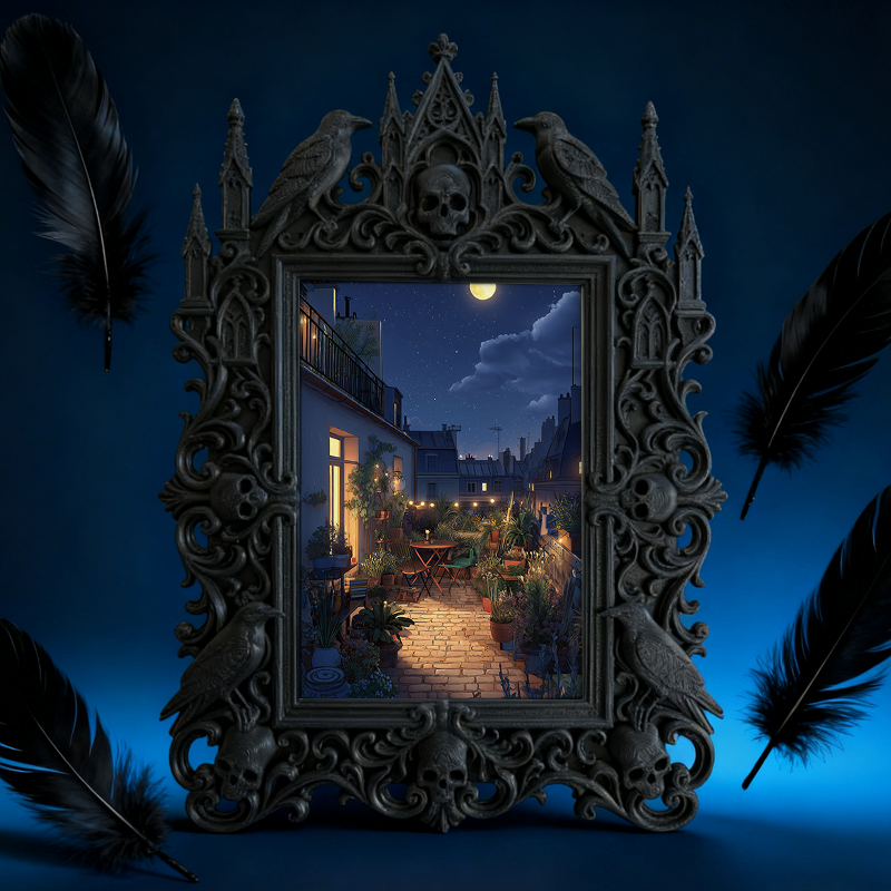 Collector-approved Gothic Dark-style Photo Frame | Horror Comic Book Signing Event Decor, Photo Ornament, Wall/Table Dual-use, Display-grade