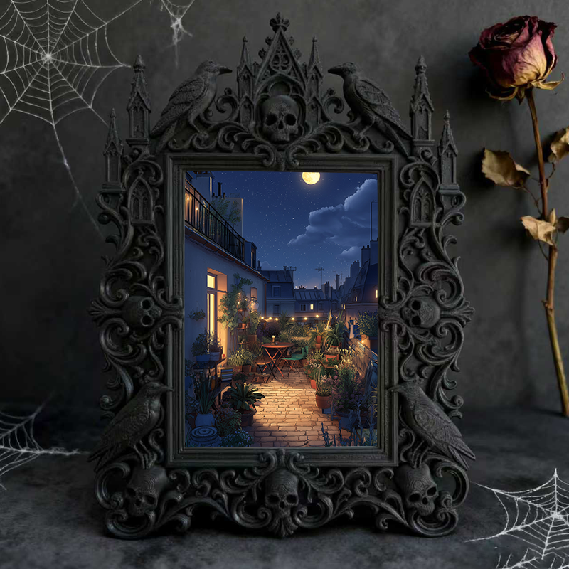 Collector-approved Gothic Dark-style Photo Frame | Horror Comic Book Signing Event Decor, Photo Ornament, Wall/Table Dual-use, Display-grade