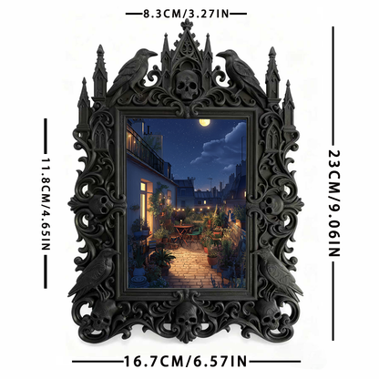Collector-approved Gothic Dark-style Photo Frame | Horror Comic Book Signing Event Decor, Photo Ornament, Wall/Table Dual-use, Display-grade
