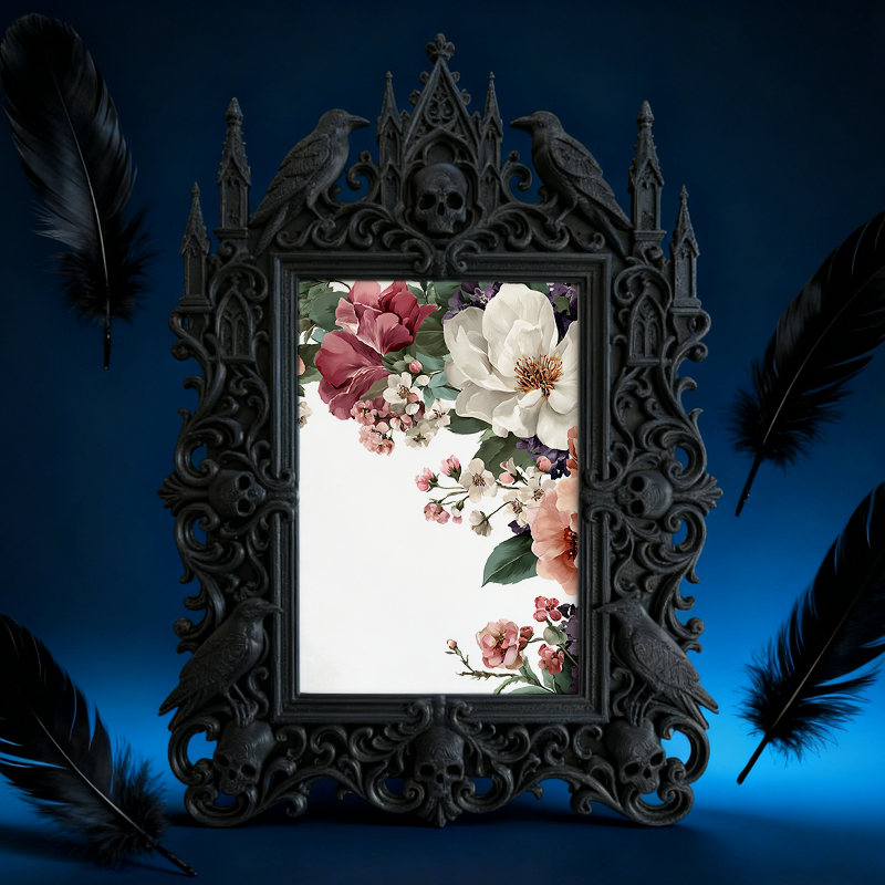 Bold Gothic Dark-style Photo Frame | Dark Fantasy LARP Character Photo Display, Photo Ornament, Wall-mountable & Tabletop, Creative Frame