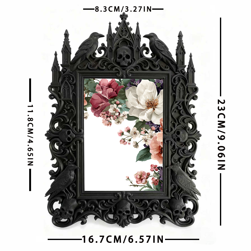 Bold Gothic Dark-style Photo Frame | Dark Fantasy LARP Character Photo Display, Photo Ornament, Wall-mountable & Tabletop, Creative Frame