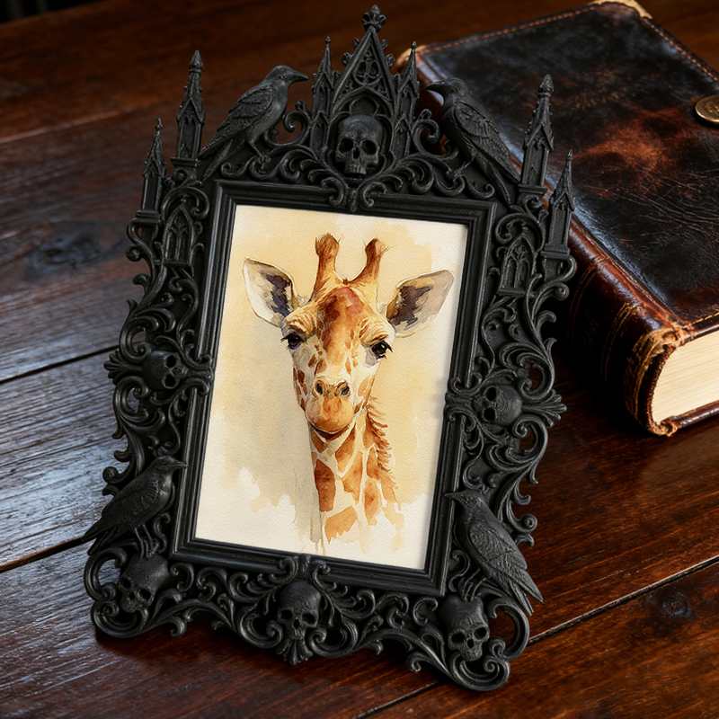 Eye-catching Gothic Dark-style Photo Frame | Gothic Pet Halloween Costume Contest Decor, Photo Ornament, Dual-use Display, Cute Frame