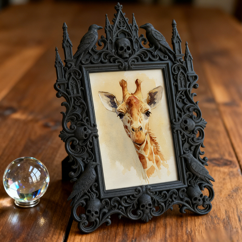 Eye-catching Gothic Dark-style Photo Frame | Gothic Pet Halloween Costume Contest Decor, Photo Ornament, Dual-use Display, Cute Frame