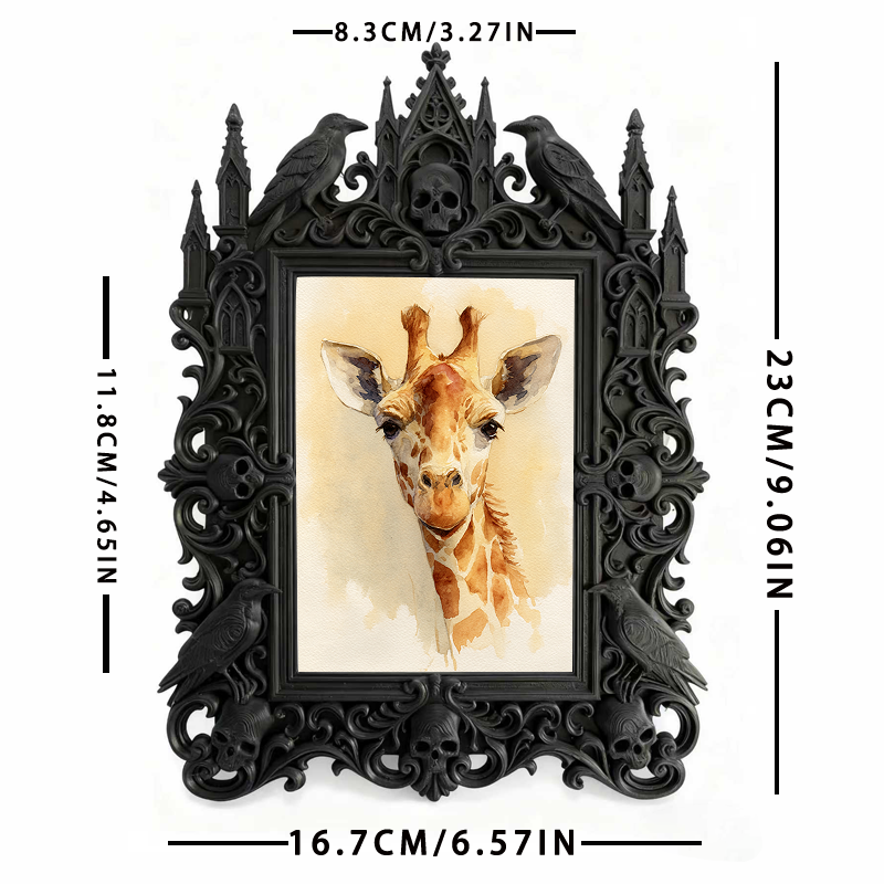 Eye-catching Gothic Dark-style Photo Frame | Gothic Pet Halloween Costume Contest Decor, Photo Ornament, Dual-use Display, Cute Frame