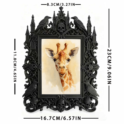 Eye-catching Gothic Dark-style Photo Frame | Gothic Pet Halloween Costume Contest Decor, Photo Ornament, Dual-use Display, Cute Frame