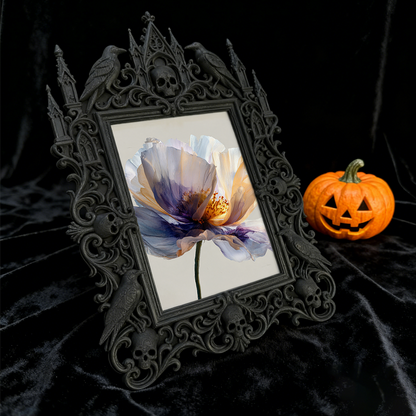 Viral Gothic Dark-style Photo Frame | Ghost-themed Escape Room Prize Display, Photo Ornament, Wall-mountable & Tabletop, Plastic Frame