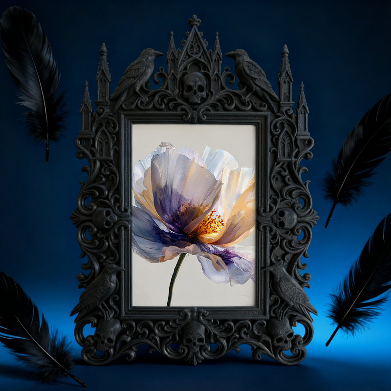 Viral Gothic Dark-style Photo Frame | Ghost-themed Escape Room Prize Display, Photo Ornament, Wall-mountable & Tabletop, Plastic Frame
