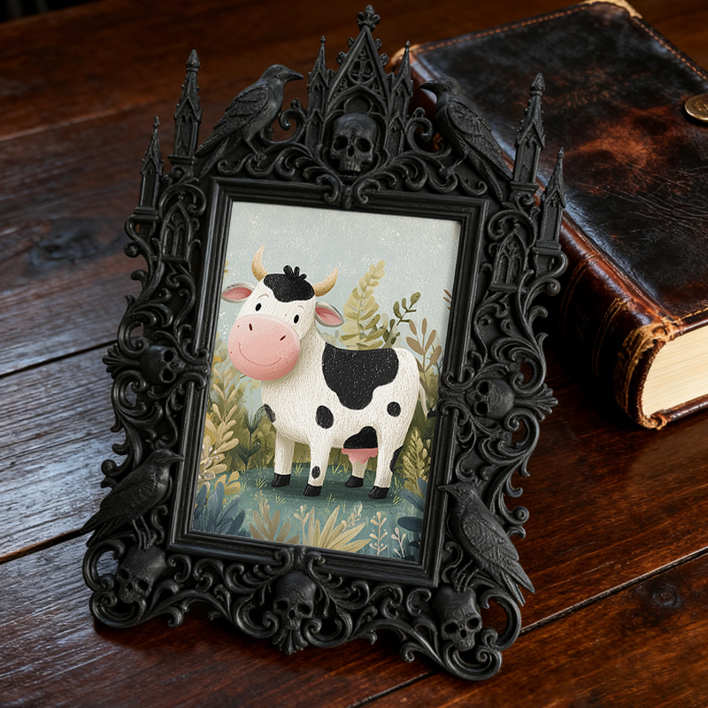 In-demand Gothic Dark-style Photo Frame | Dark Academia School Library Decor, Photo Ornament, Wall/Table Dual-use, Durable Frame